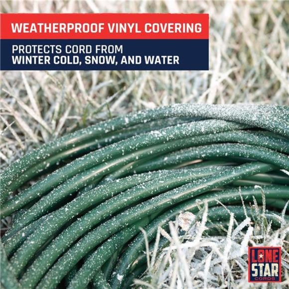 100 Ft Extra Long Outdoor Extension Cord with Prong 16 Gauge Weatherproof - Picture 3 of 6